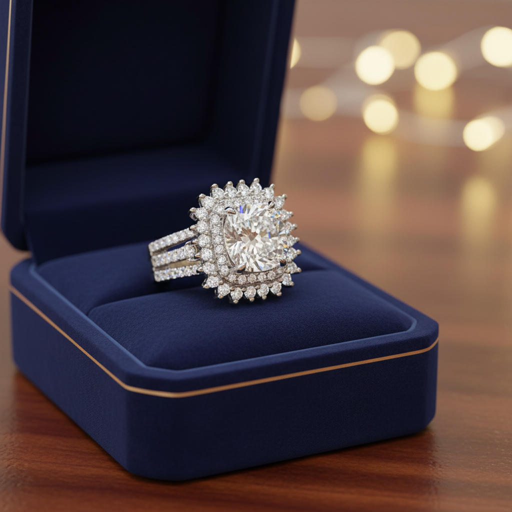 2 Carat Moissanite Solitaire Ring – 925 Sterling Silver Engagement Ring for Women - Eterna