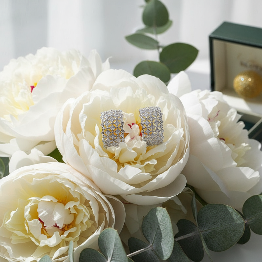 Hollow Vintage Palace Stud Earrings – S925 Sterling Silver, Retro Light Luxury Design - Eterna