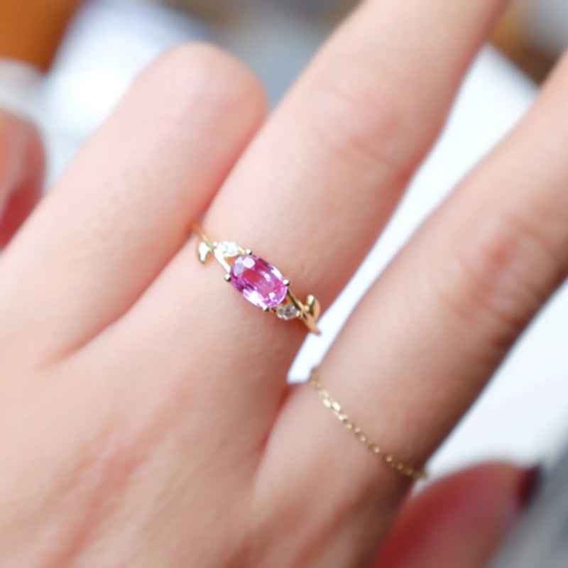 Gold Plated Sterling Silver Ring with Simulated Diamond Accent for Women - Sizes 6-10