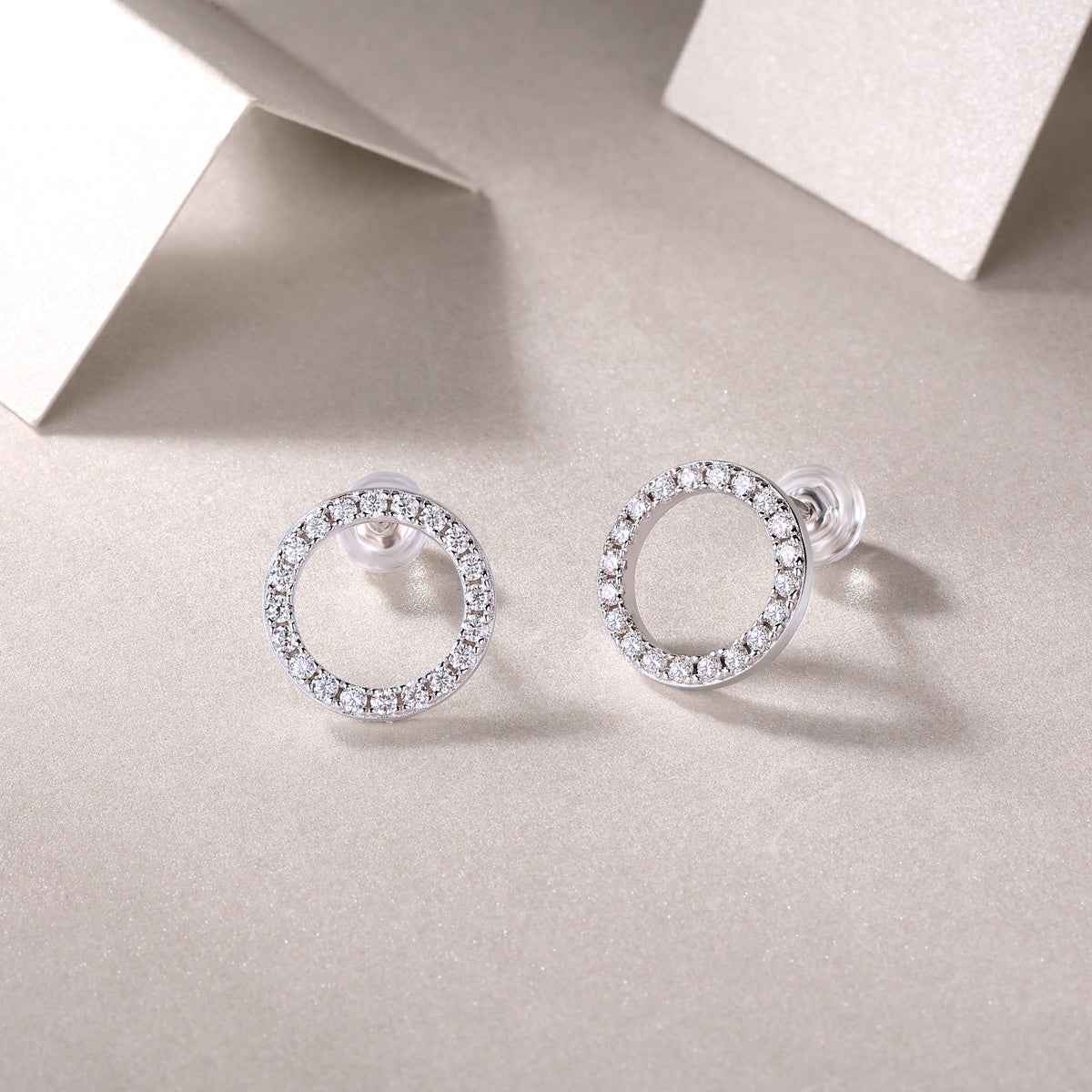 Moissanite Stud Earrings in Sterling Silver Setting - Luxury Diamond Alternative