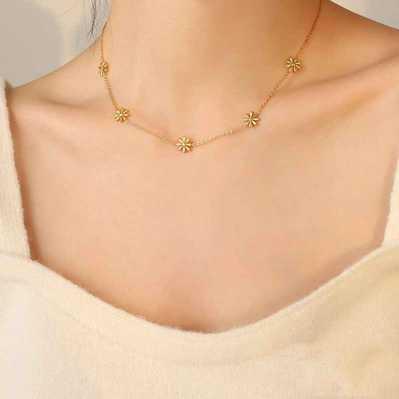 Gold-Plated Titanium Steel Necklace - Durable, Hypoallergenic & Adjustable Length
