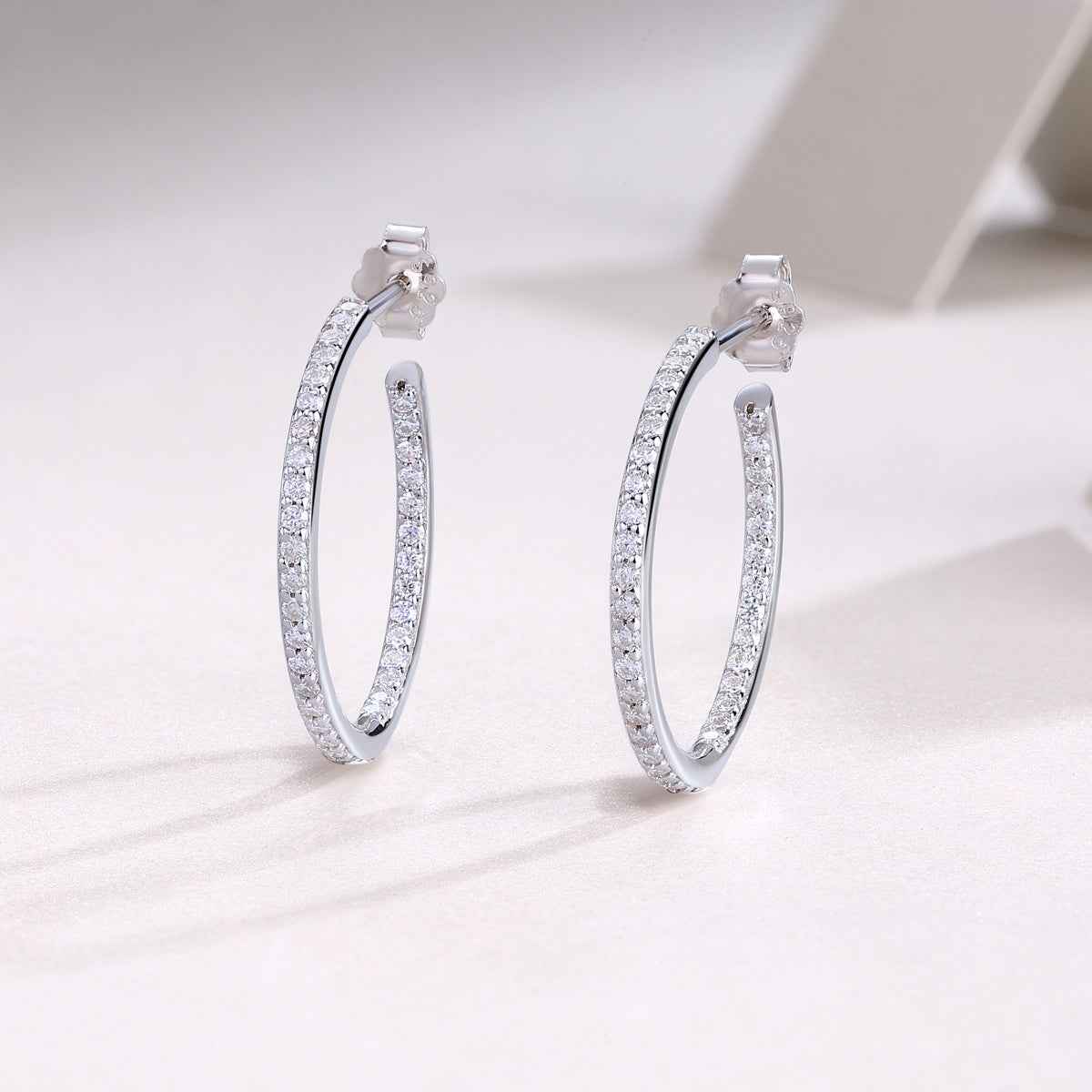 Lumière Moissanite Hoop Studs for Elegant and Timeless Style