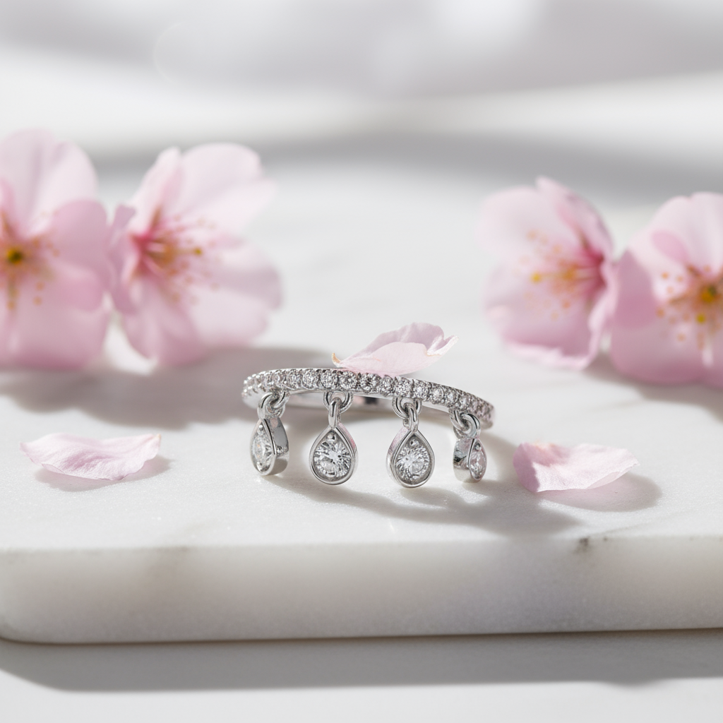 Crown Tassel Moissanite Ring – Creative Fade-Resistant Silver Statement | Women's Fashion OL Personality Jewelry - Eterna