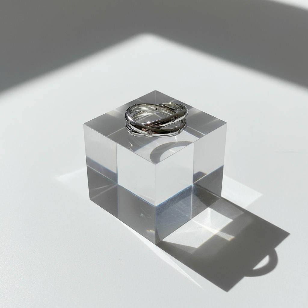 Multi-Layer Trinity Winding Ring – S925 Sterling Silver White Gold Finish | Retro Geometric Statement Women's Jewelry - Eterna