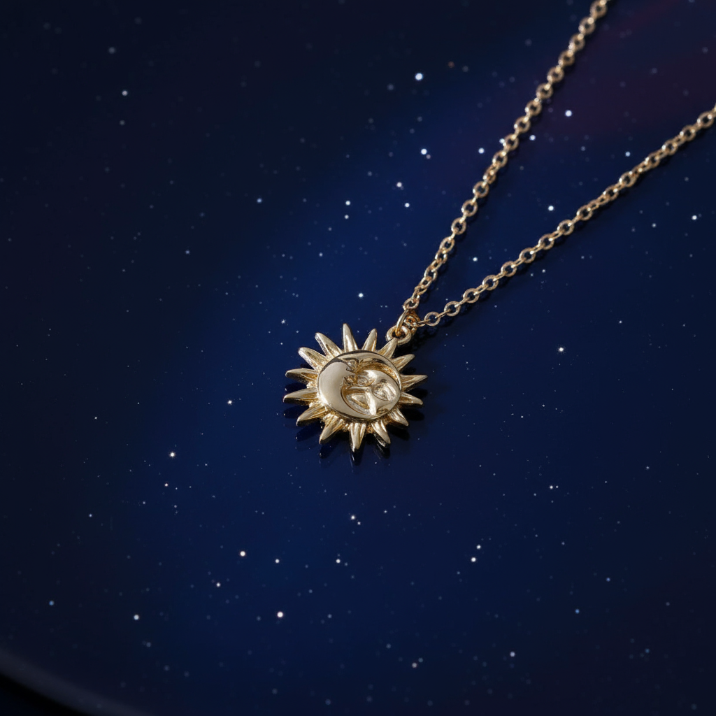 18k Gold Plated Sun & Moon Pendant - Eterna