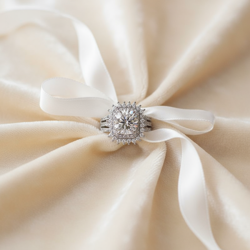 2 Carat Moissanite Solitaire Ring – 925 Sterling Silver Engagement Ring for Women - Eterna