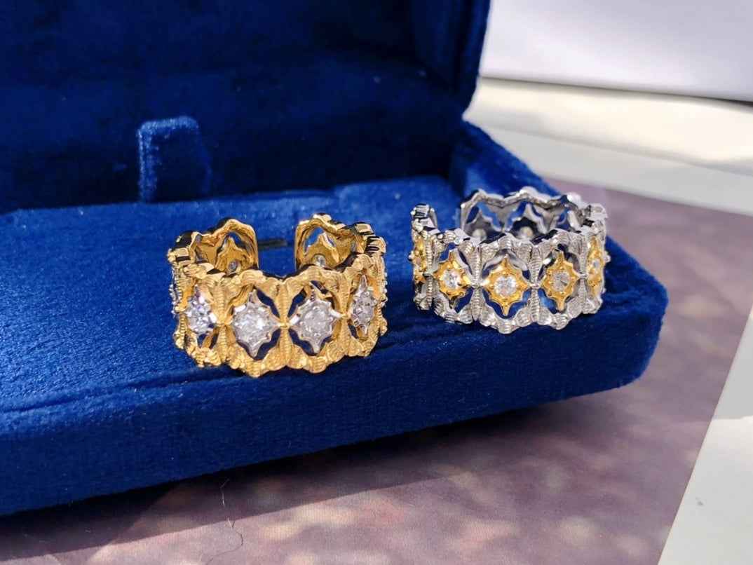 Luxury Silver Plated Lace Star Ring for an Elegant Style