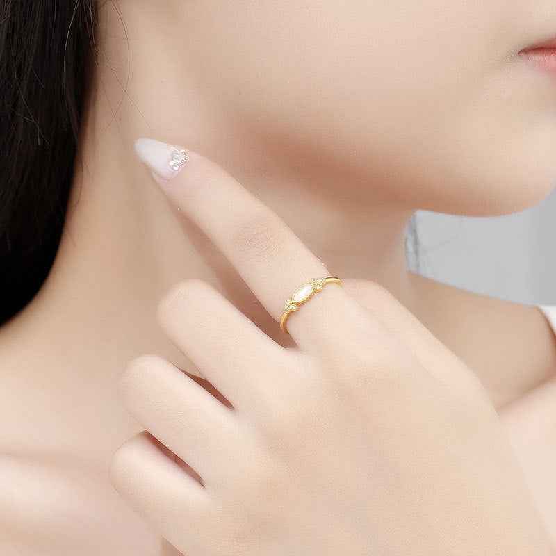 18k Gold Plated Marquise Ring in Sterling Silver for Elegant Style