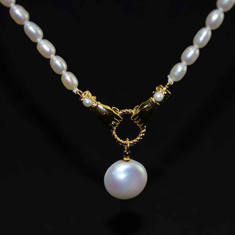 Colorful Shell Pearl Necklace - Adjustable Ball Bead Chain in Japan/Korea Style with Mother of Pearl