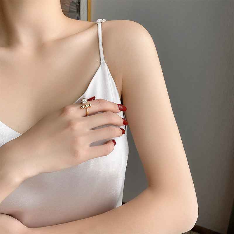 Classic Adjustable Zircon Circle Ring | Korean Fashion Statement Jewelry for Women