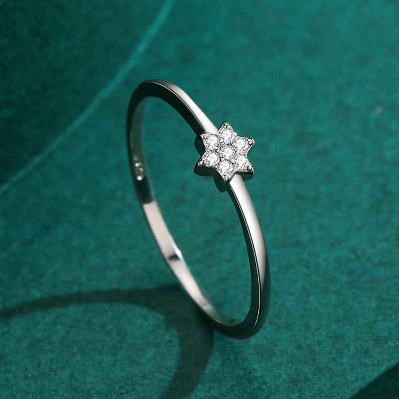Micro Diamond Star Ring - S925 Sterling Silver Mini Pinky Ring | Korean/Japanese Net Red Trending Jewelry