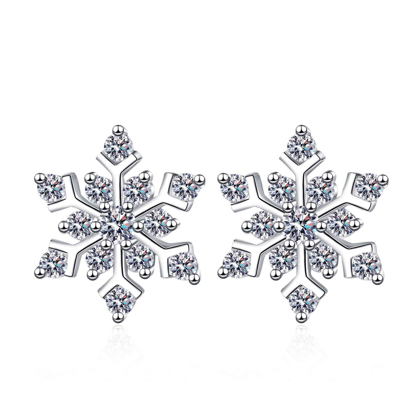 Moissanite Snowflake Earrings for Elegant Style and Sparkle