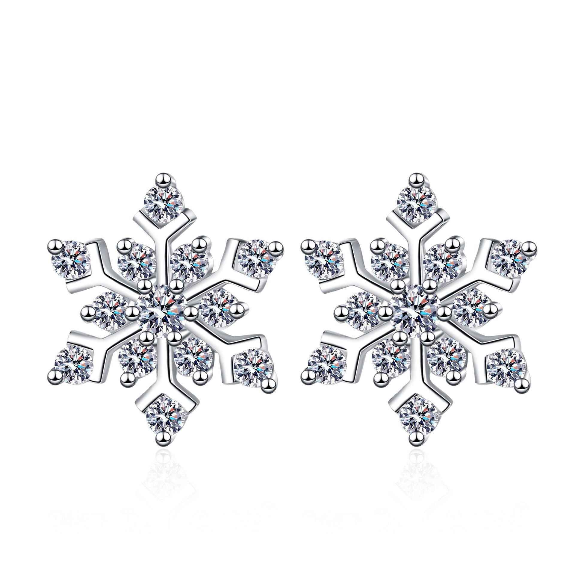 Moissanite Snowflake Earrings for Elegant Style and Sparkle