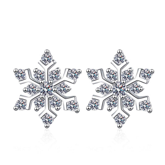 Moissanite Snowflake Earrings for Elegant Style and Sparkle