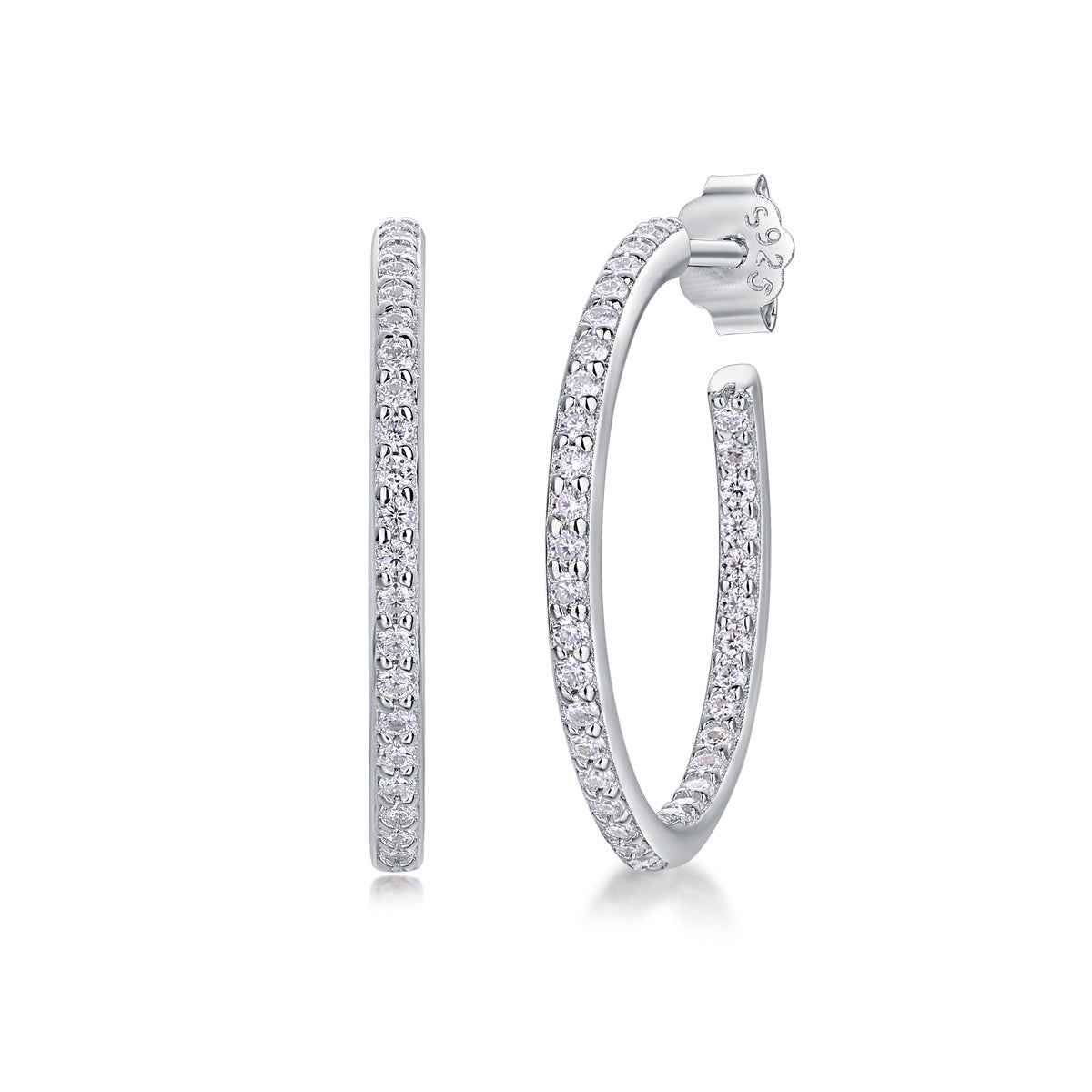 Lumière Moissanite Hoop Studs for Elegant and Timeless Style