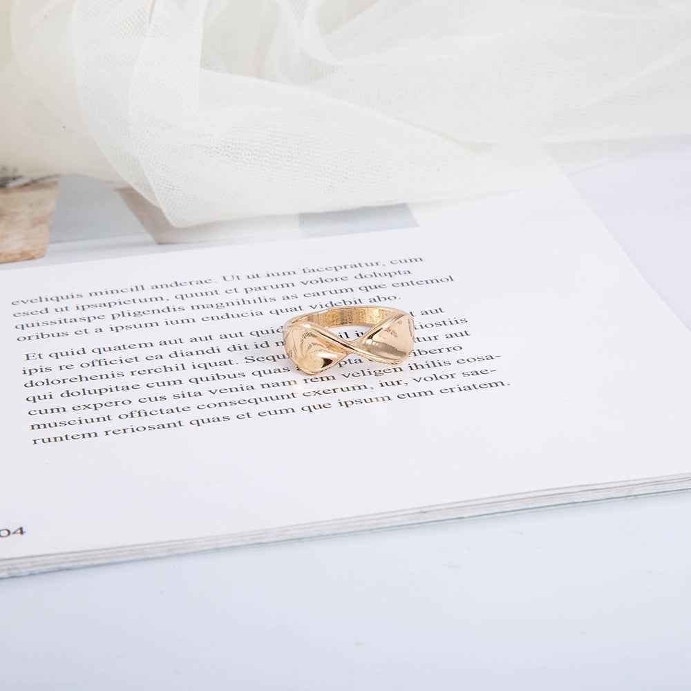 Geometric Diamond Fashion Ring - Gold Plated Twisted & Drip Oil Styles | OL Statement Jewelry for European & American Fashion