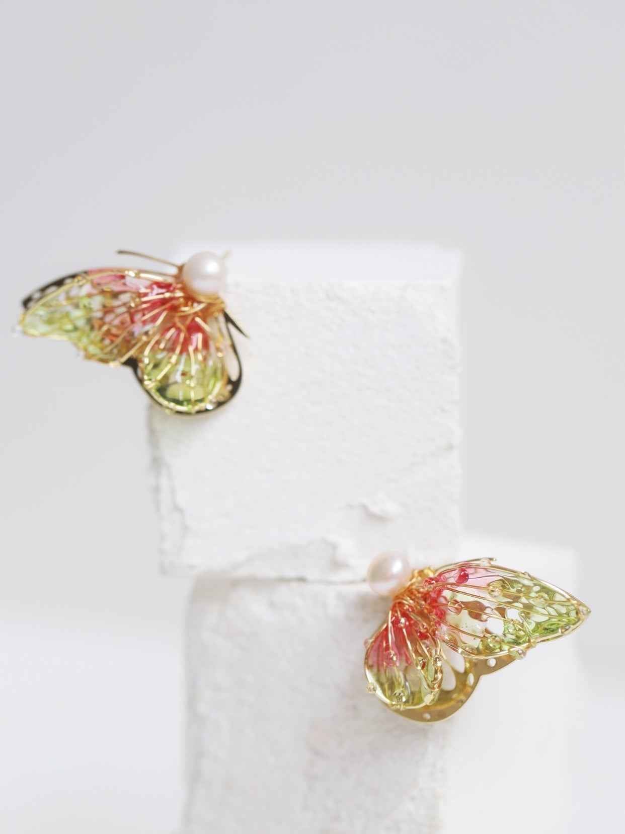 Butterfly Lady Earrings - Vibrant Alloy with Silver or Gold-Plated Options in Multiple Colors & Styles (Studs, Ear Clips, Singles)