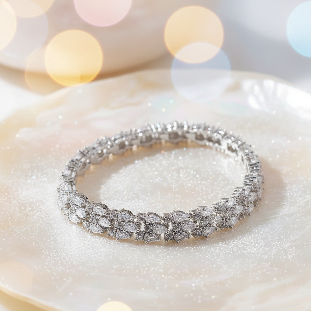 Elegant Double Row Evening Bracelet - The Perfect Elegant Evening Bracelet for Your Next Event - Eterna