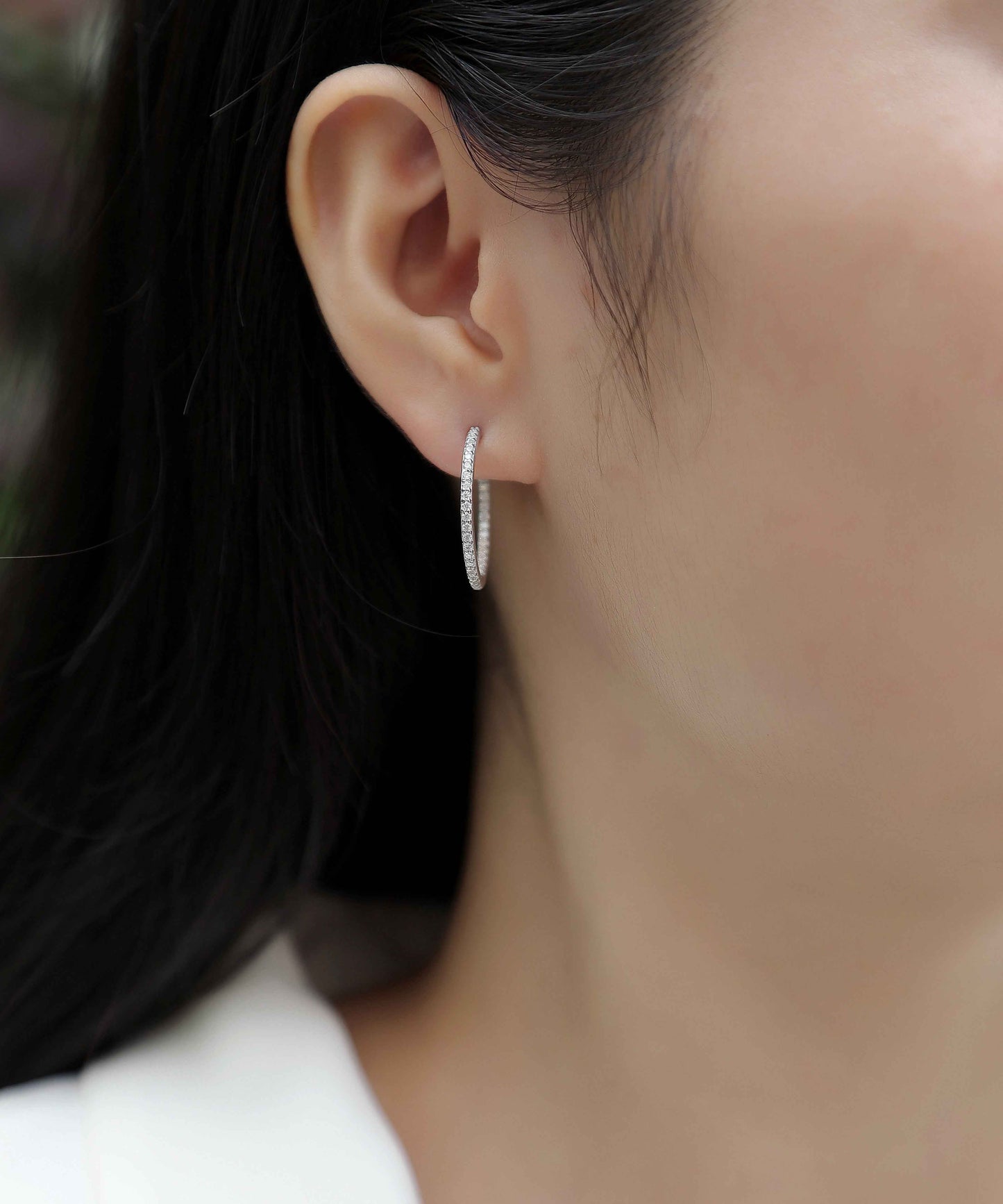 Lumière Moissanite Hoop Studs for Elegant and Timeless Style