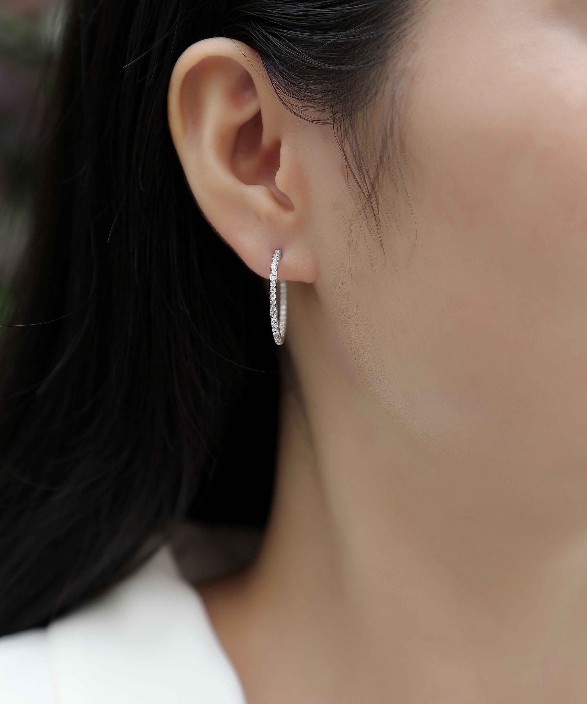 Lumière Moissanite Hoop Studs for Elegant and Timeless Style