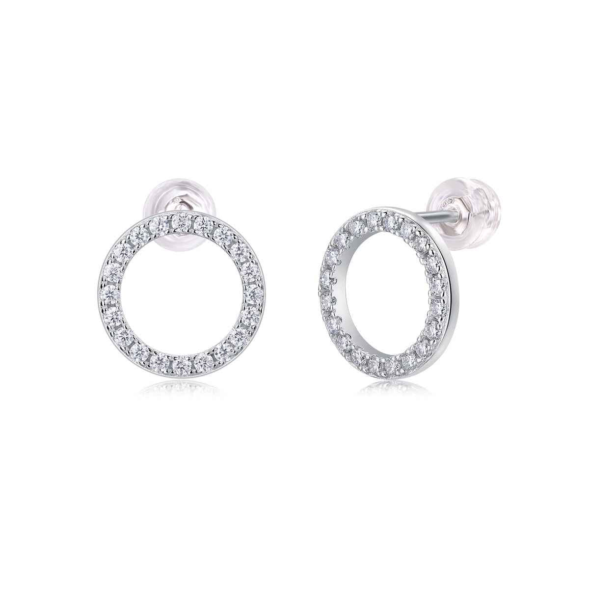 Moissanite Stud Earrings in Sterling Silver Setting - Luxury Diamond Alternative