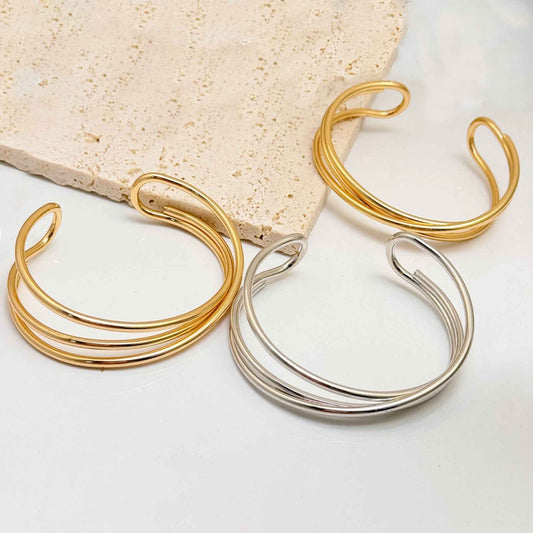Minimalist Geometric Bracelet – European/American Style in Gold or Silver Electroplated