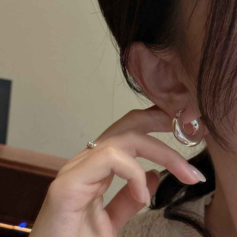 Flower Branch Hook Earrings with Sky Blue Topaz - Gold-Plated 925 Sterling Silver, Nature-Inspired Sky Blue Topaz Earrings