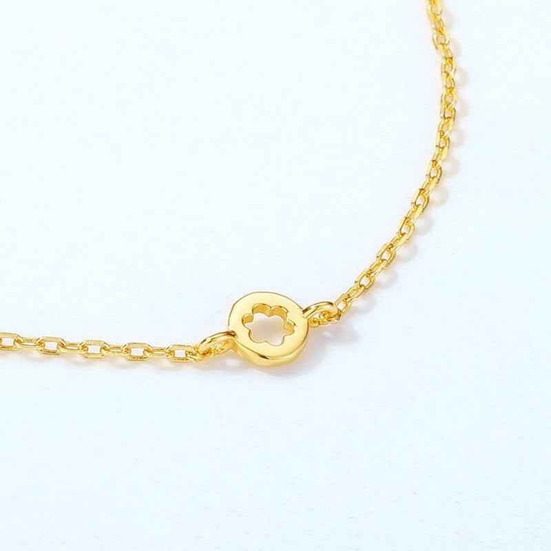 Simple Natural Emerald Silver Bracelet - Minimalist Korean Style Elegance