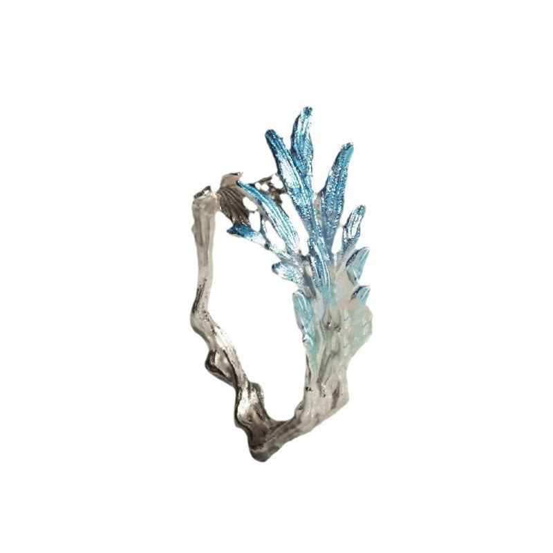 Adjustable Flower Leaf Ring – Unisex Botanical Jewelry for Nature Lovers