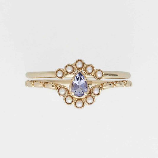 Sterling Silver Tanzanite Ring - Modern Geometric Design, S925 Everyday Jewelry (US Sizes 5–8)