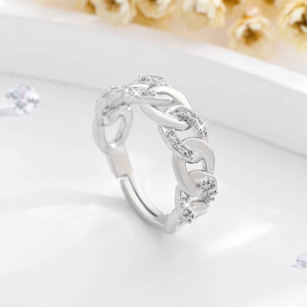 Adjustable Chain Ring Jewelry - Gold & Silver Fashion OL | Women's Statement Ring (Single or Set)