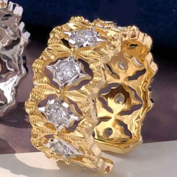 Luxury Silver Plated Lace Star Ring for an Elegant Style