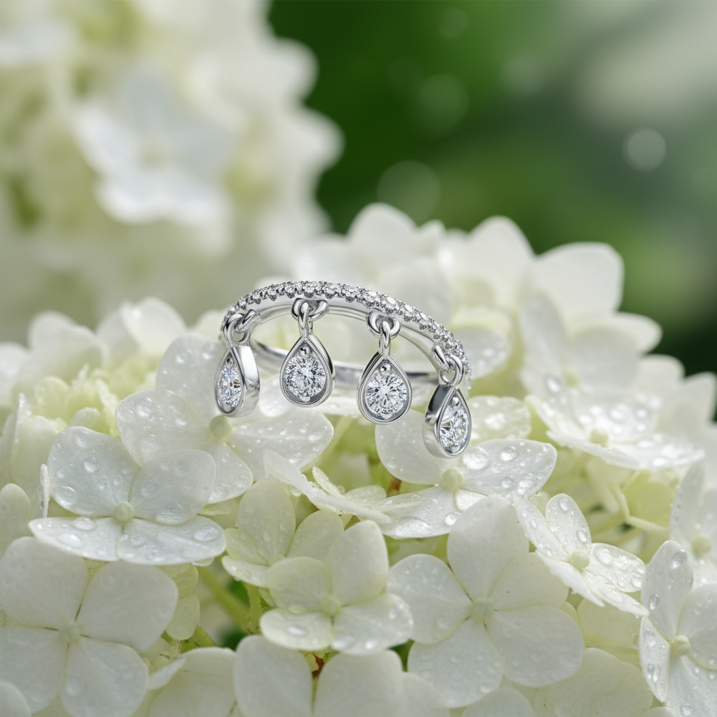 Crown Tassel Moissanite Ring – Creative Fade-Resistant Silver Statement | Women's Fashion OL Personality Jewelry - Eterna