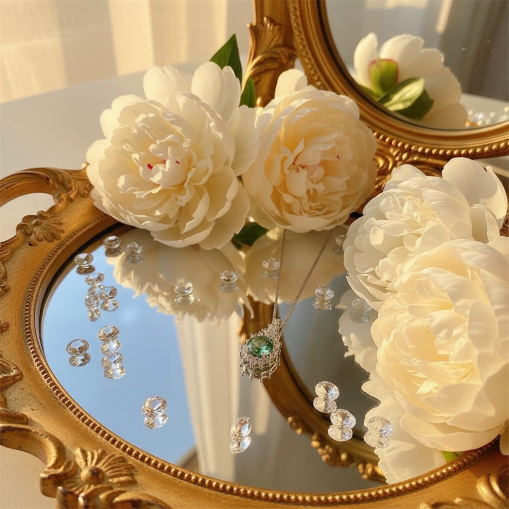 Moissanite Full Pavé Necklace – U-Shaped Pendant, White Round Stone, Modern Sparkle - Eterna