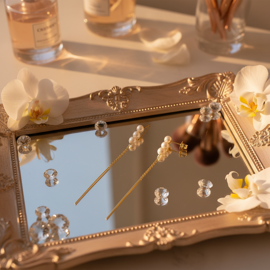 Natural Pearl Tassel Drop Earrings – Silver-Plated, Linear Bar Design, Fashion Office Style - Eterna