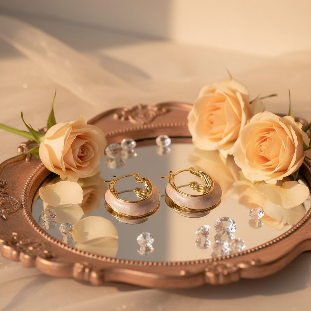 Drip Glazed French Circle Earrings – Retro Creative Design, Silver or Gold-Plated Alloy - Eterna