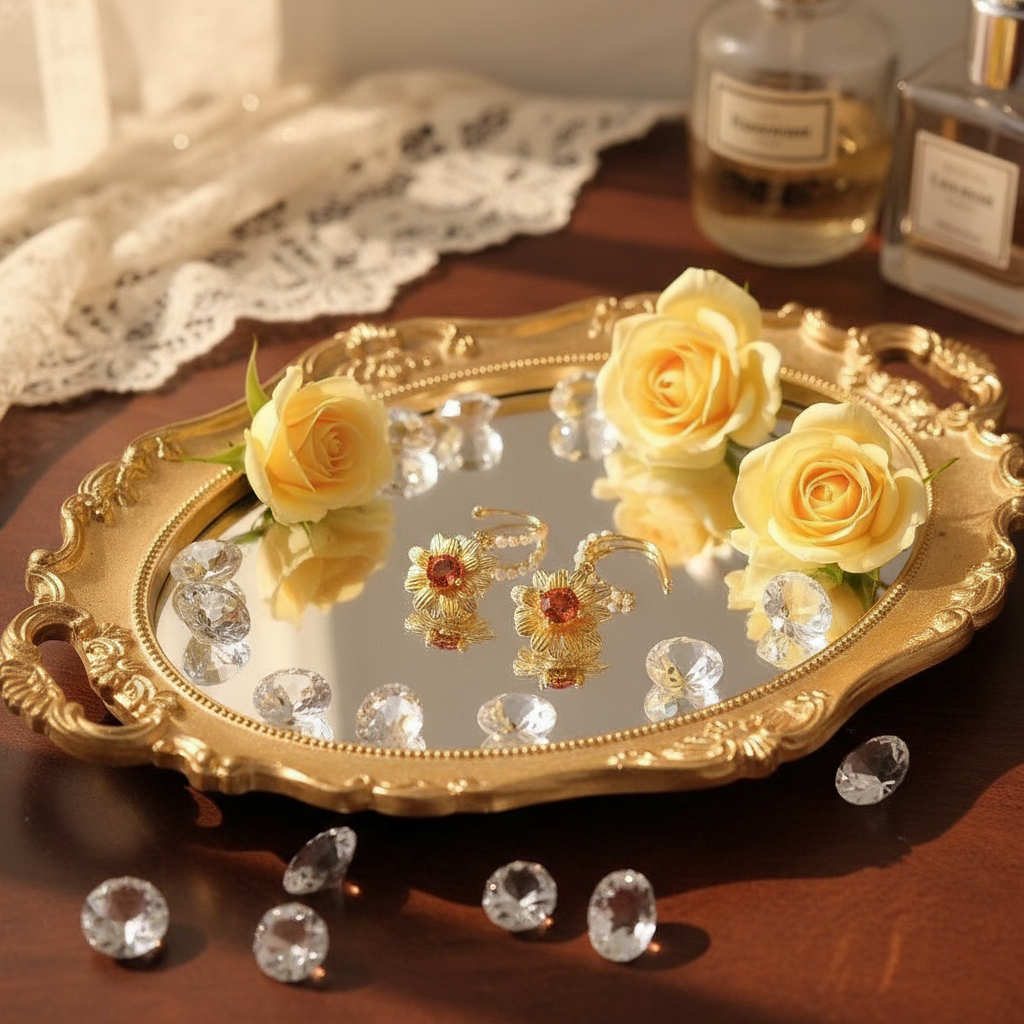 Natural Citrine Stud Earrings – 925 Sterling Silver, White or Yellow Gold Plated, 5mm - Eterna