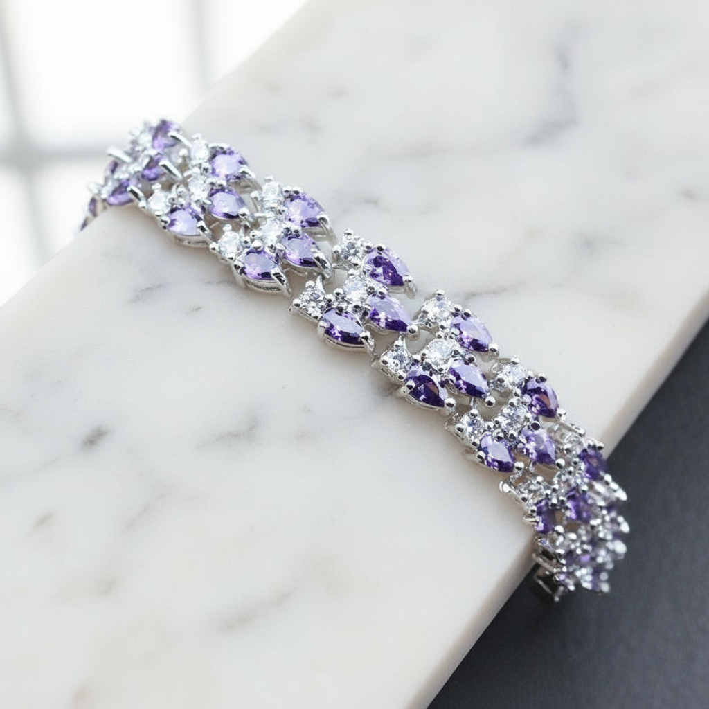 Elegant Double Row Evening Bracelet - The Perfect Elegant Evening Bracelet for Your Next Event - Eterna