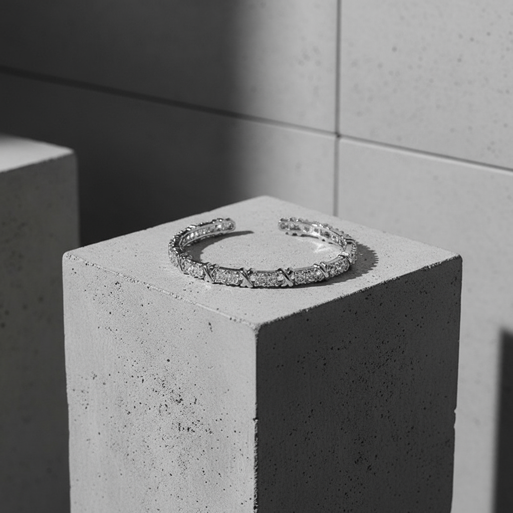 Elegant 'X' Design Cuff Bracelet - Eterna