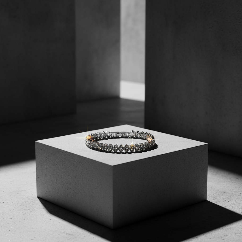 Round Cut CZ Tennis Bracelet in S925 Sterling Silver - Eterna