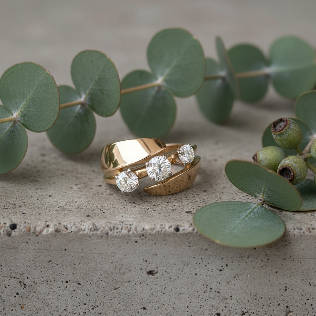 Creative Gold Party Ring – Unisex Micro Inlay Zinc Alloy Statement Jewelry | Fashion-Forward Artistic Design - Eterna