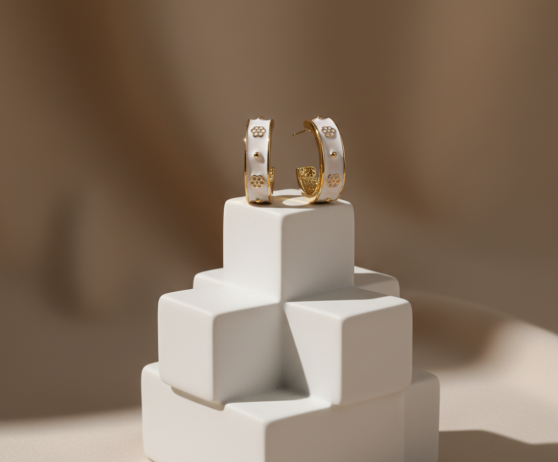 Light Luxury Enamel Earrings – S925 Sterling Silver Needle, Zinc Alloy Body, Modern Women's Jewelry - Eterna