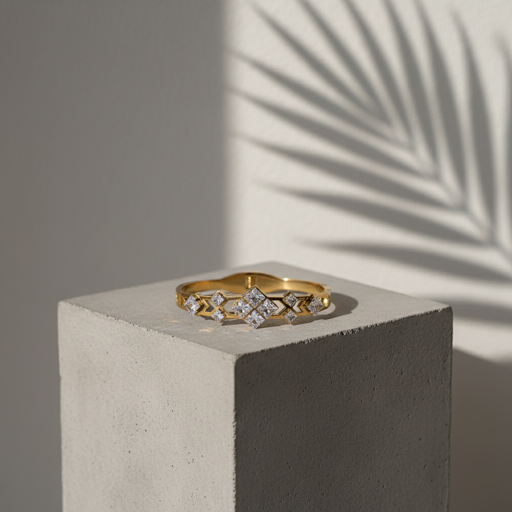 Princess Cut CZ Stacking Ring - Eterna