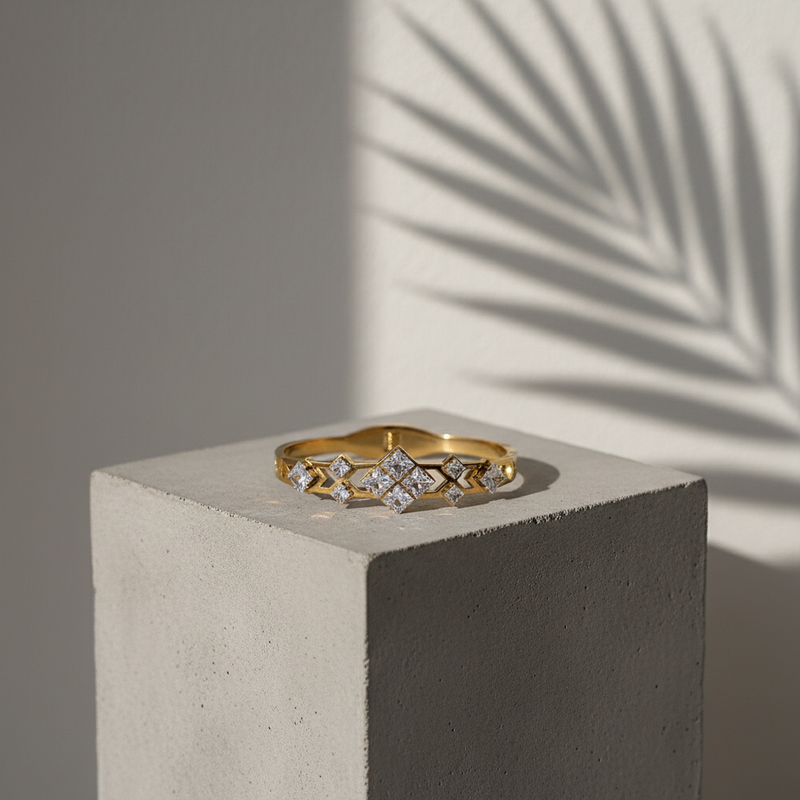 Princess Cut CZ Stacking Ring - Eterna