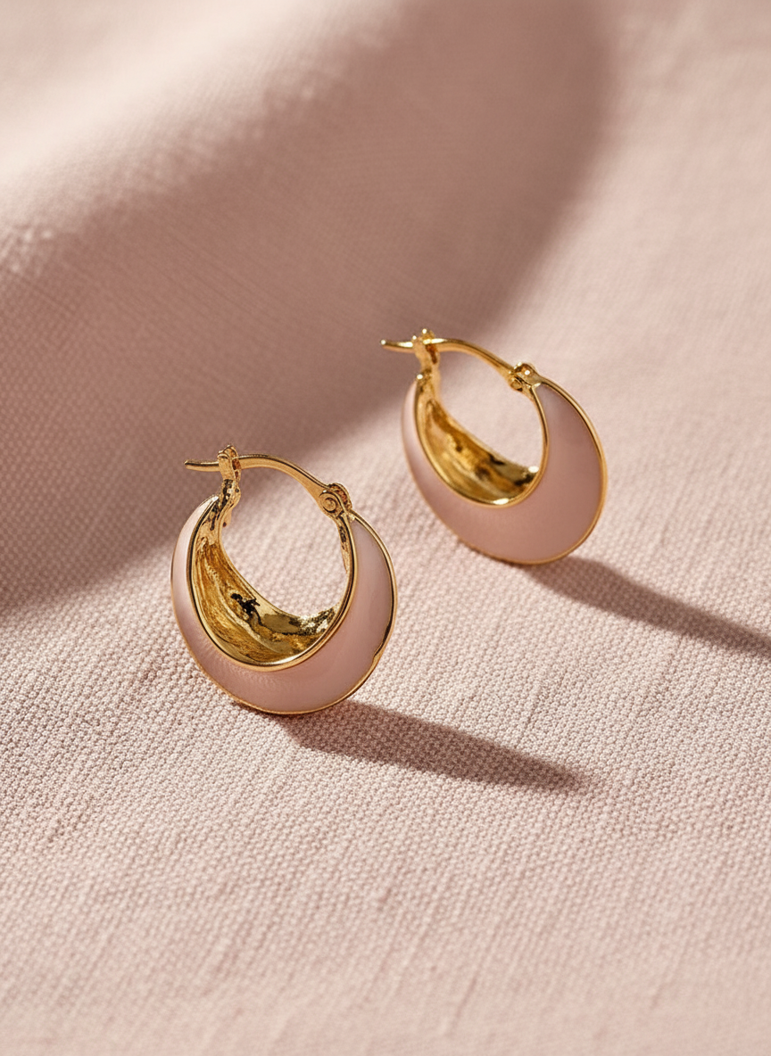 Drip Glazed French Circle Earrings – Retro Creative Design, Silver or Gold-Plated Alloy - Eterna