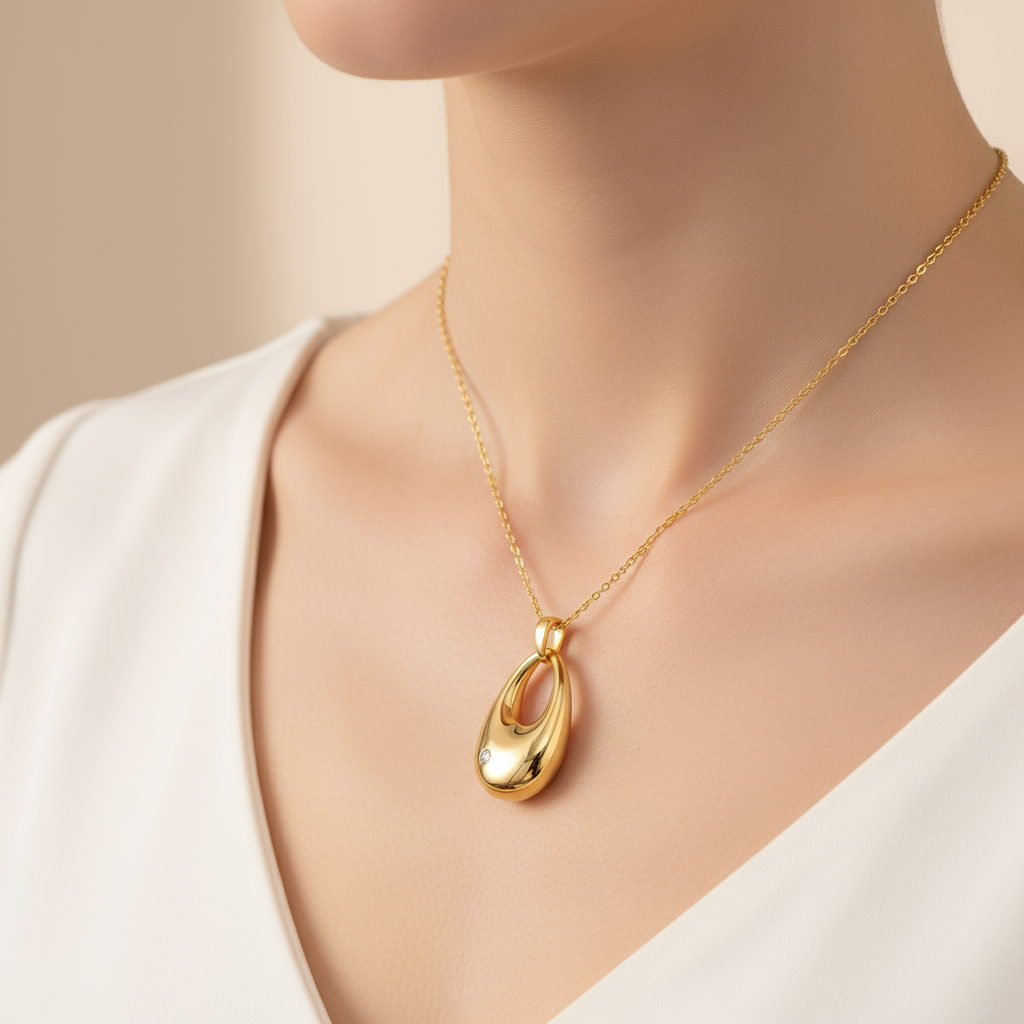 Moissanite Solitaire Necklace – S925 Sterling Silver, Minimalist Gold or Silver Finish, Clavicle Chain - Eterna