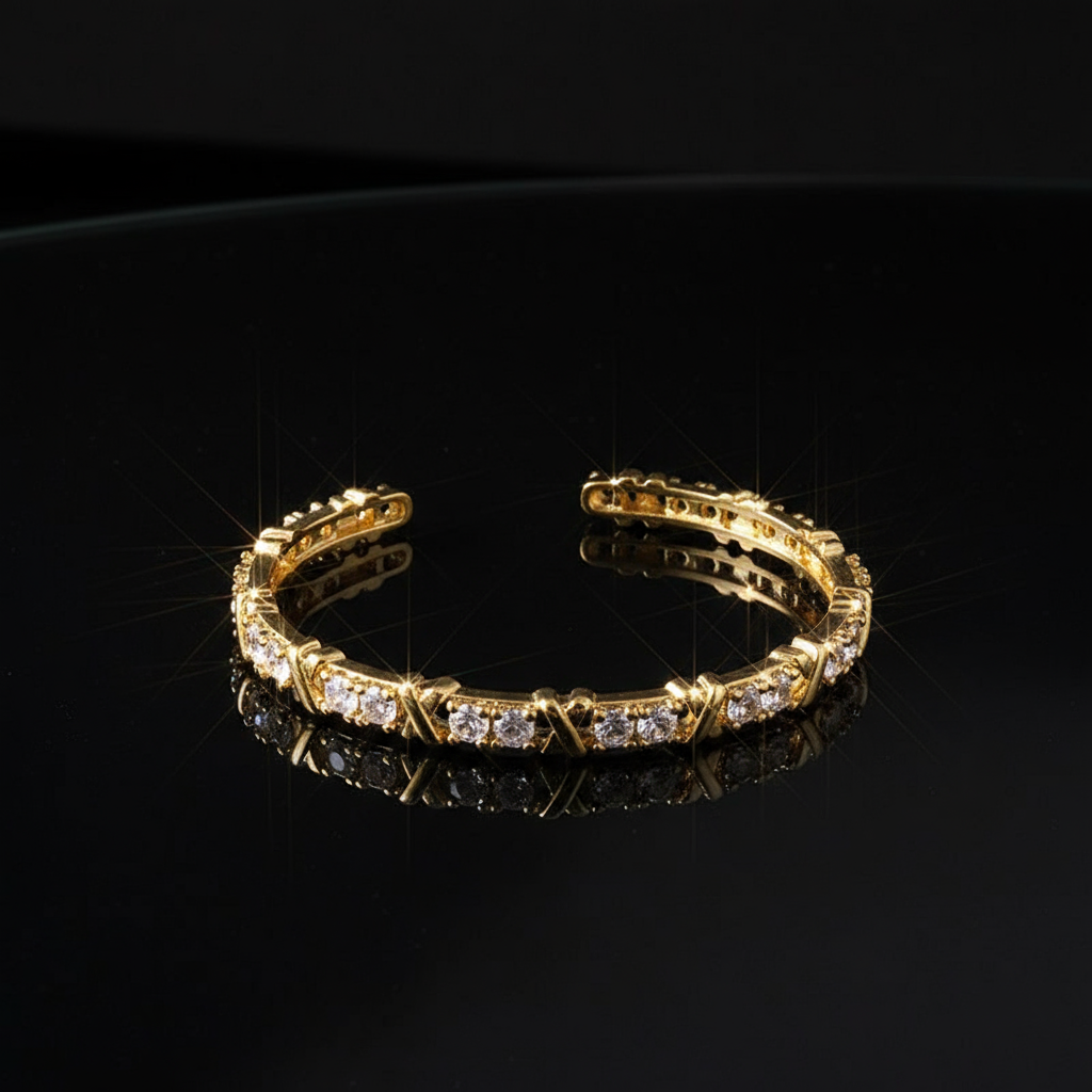 Elegant 'X' Design Cuff Bracelet - Eterna