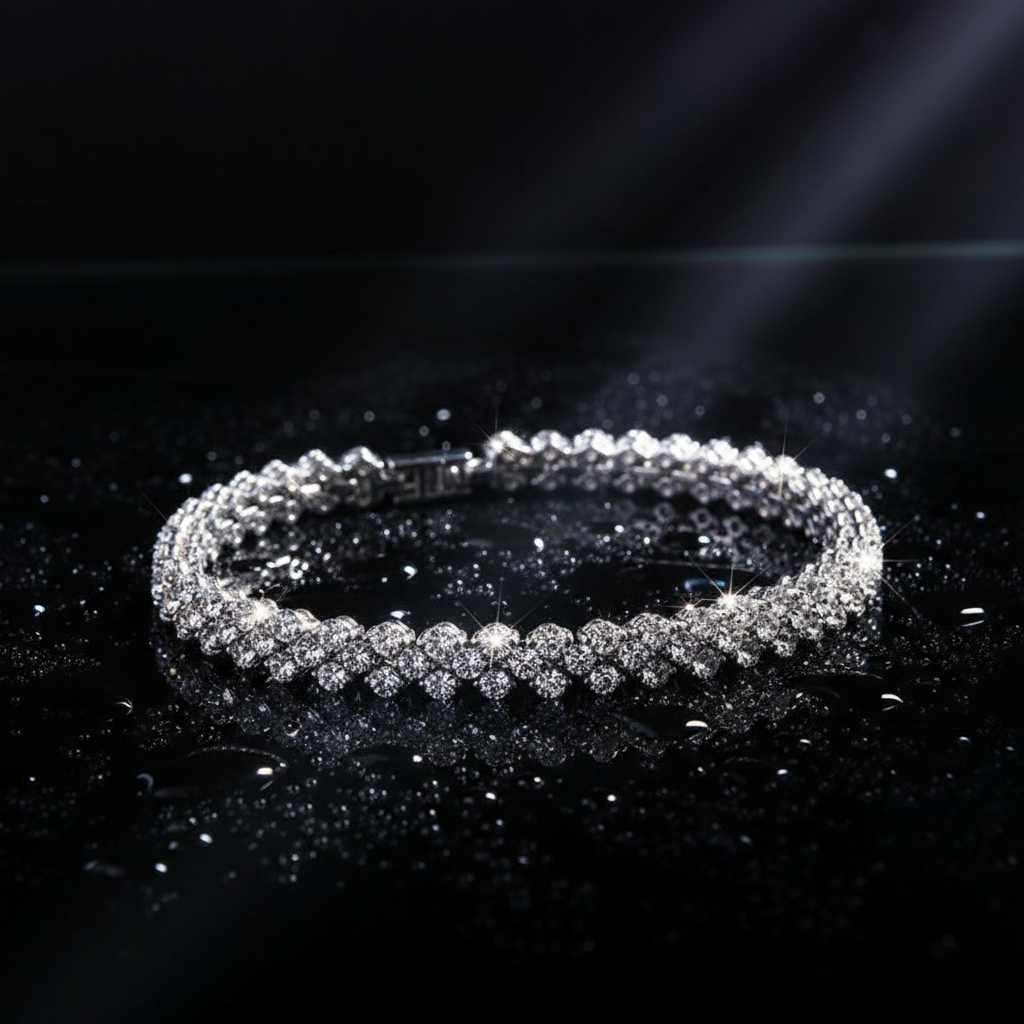 Round Cut CZ Tennis Bracelet in S925 Sterling Silver - Eterna