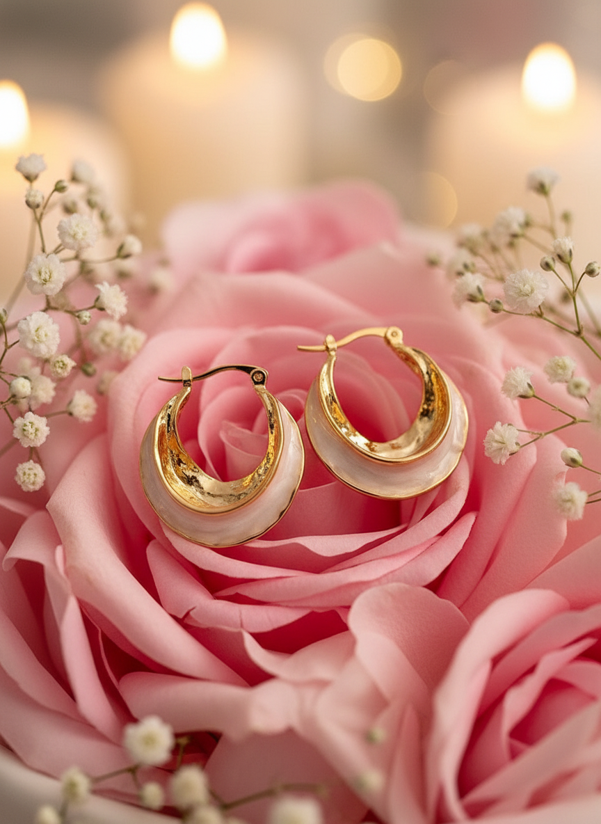 Drip Glazed French Circle Earrings – Retro Creative Design, Silver or Gold-Plated Alloy - Eterna