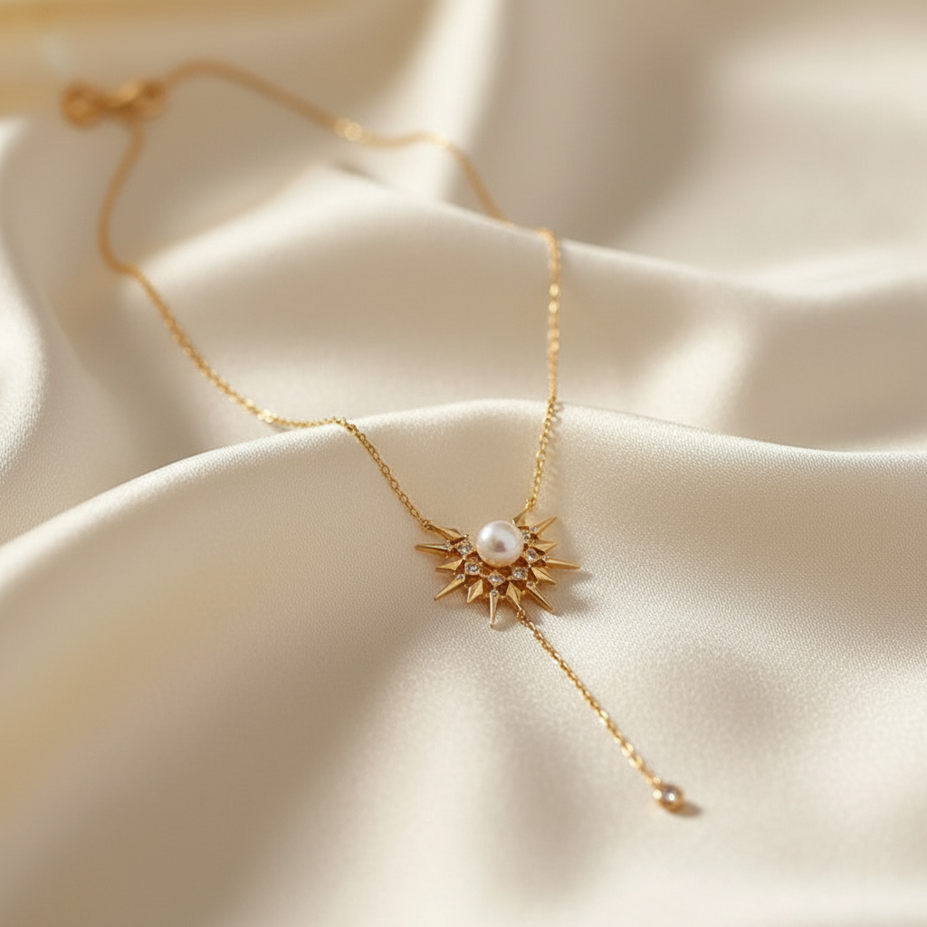 Sterling Silver Freshwater Pearl Necklace – Adjustable S925 Chain, Classic Elegant Design - Eterna